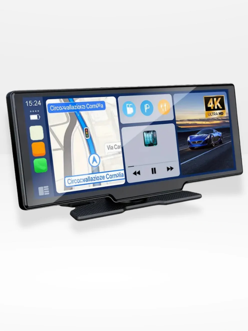 Tela CarPlay com câmera frontal