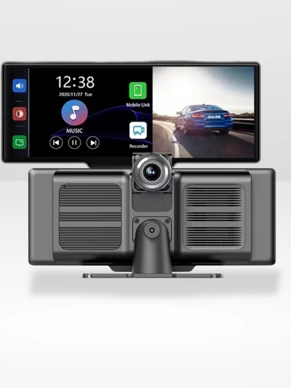 Tela CarPlay com câmera frontal