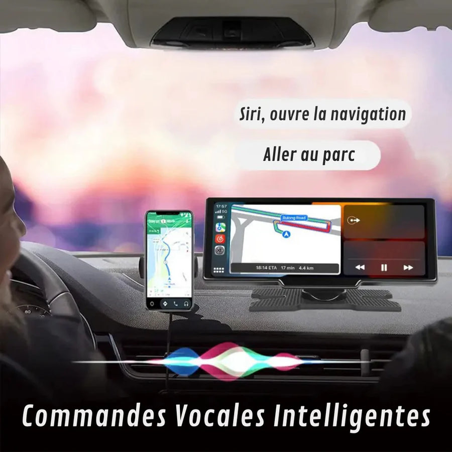 Tela CarPlay com câmera frontal